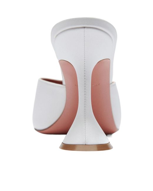 AMINA MUADDI White Square-Toe High-Heeled Sandals