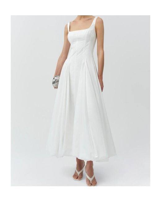 Jonathan Simkhai White Hally Cotton Midi Dress
