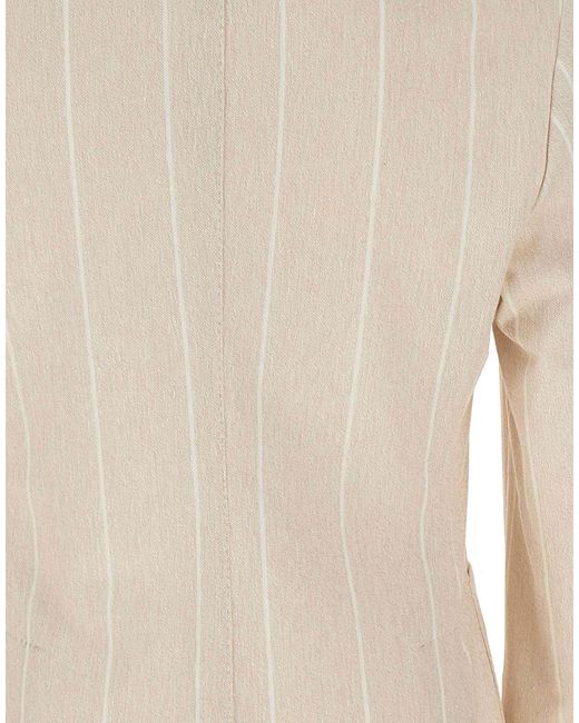 Eleventy Natural Double-Breasted Striped Blazer for men