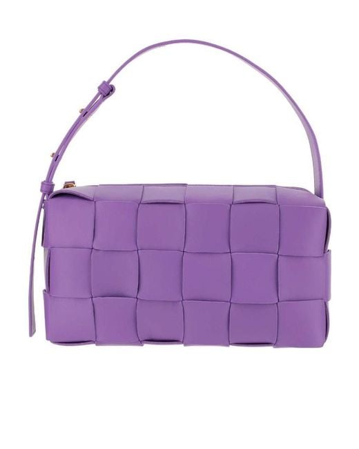 Bottega Veneta Purple Logo Shoulder Bag