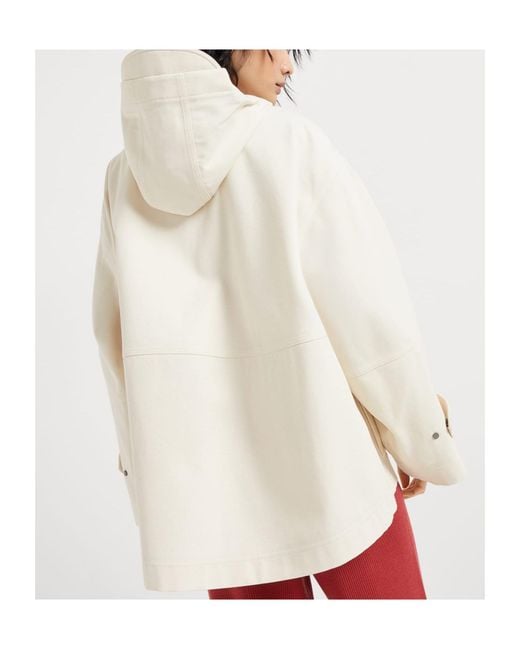 Brunello Cucinelli Red Zip-Up Hooded Jacket