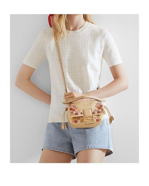 Fendi White Ff Jacquard Crewneck T-Shirt