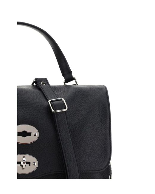 Zanellato Black Postina Daily Studded Shoulder Bag