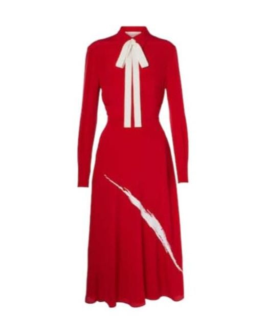 Valentino Red Crepe Midi Dress