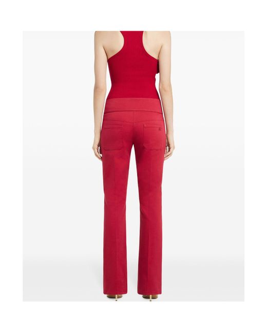 Courreges Red Bootcut Trousers