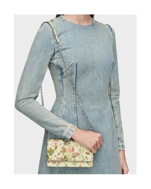 Maison Margiela White Floral-Print Leather Mini Bag