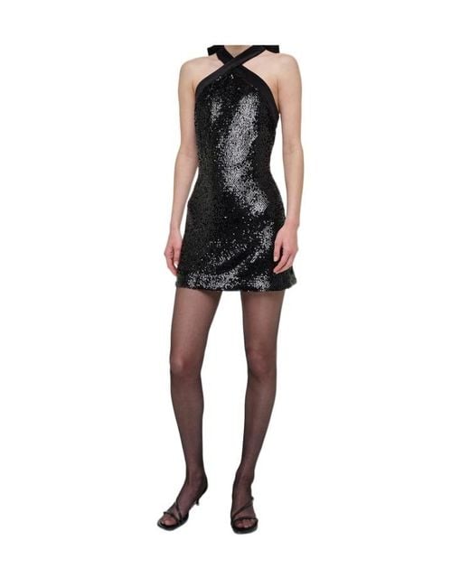 Jonathan Simkhai Black Isla Halterneck Mini Dress