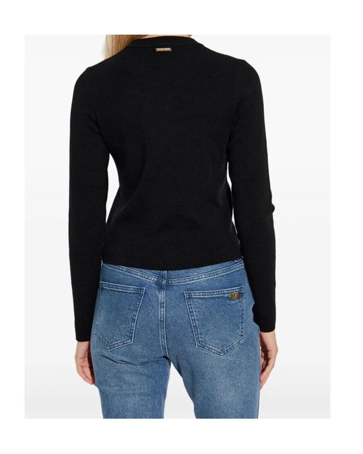 MICHAEL Michael Kors Black Ribbed-Button Cardigan