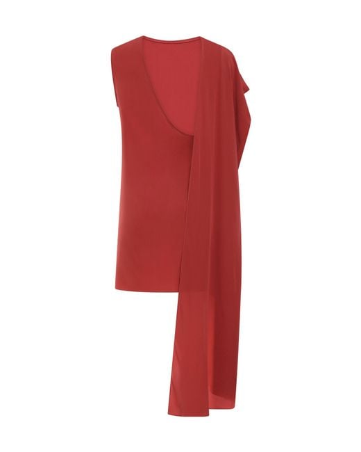 Gianluca Capannolo Red Juliette Silk Shift Dress