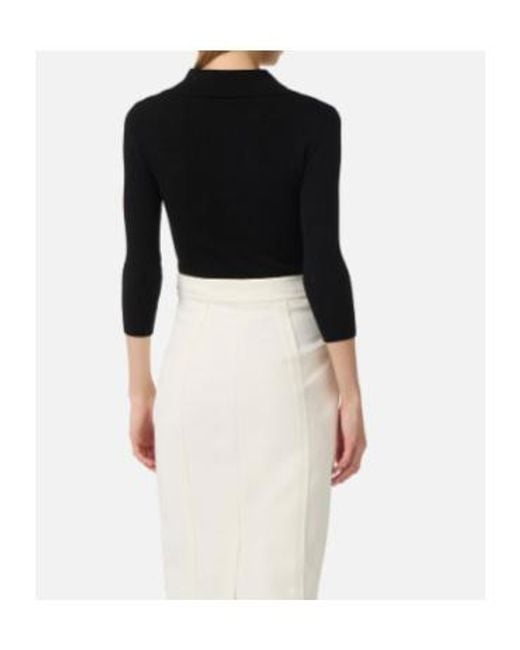 Elisabetta Franchi Blue Micro-Braided Knit Polo Shirt