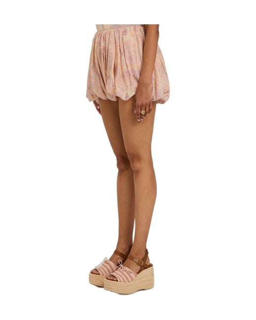 Chloé Pink Silk Shorts