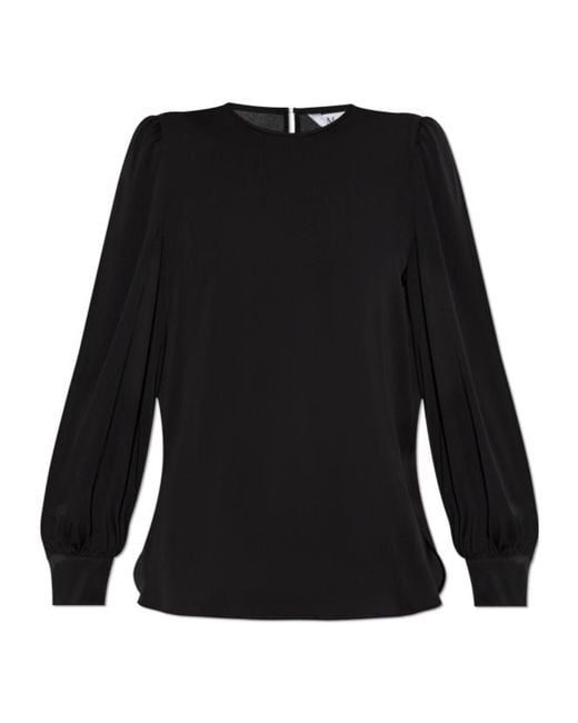 Max Mara Black Robina Crewneck Long-Sleeved Shirt