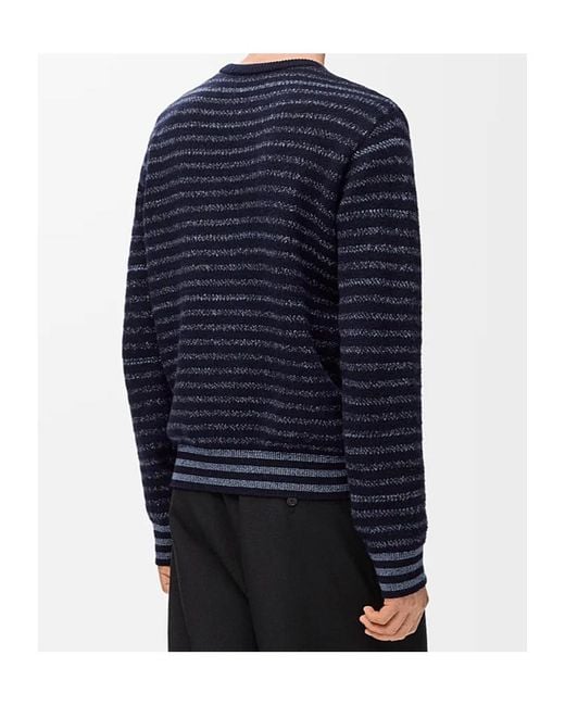 Loewe Blue Blurred Effect Striped Jumper for men