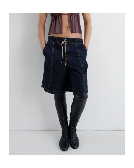 GIMAGUAS Blue Relaxed Fit Drawstring Shorts for men