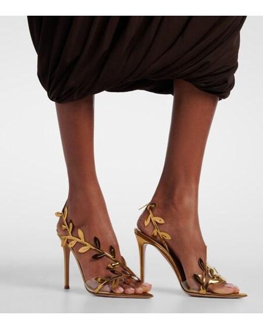 Gianvito Rossi Metallic Transparent Splicing High Heels