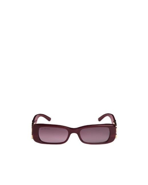 Balenciaga Purple Dynasty Rectangle Sunglasses for men