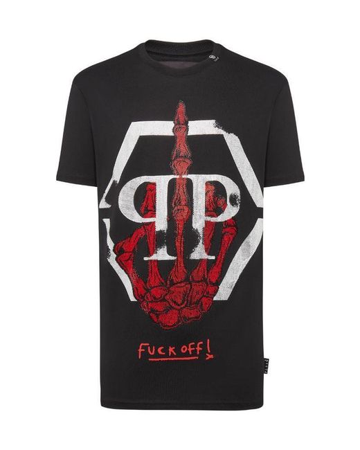 Philipp Plein Black Logo Details T-Shirt for men