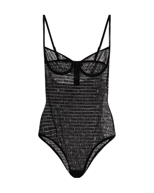 DSquared² Black Suspender Bodysuit
