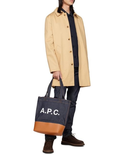 A.P.C. Blue Axelle Tote Bag for men