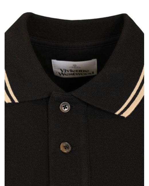 Vivienne Westwood Black Classic Straight Hem Polo Shirt for men