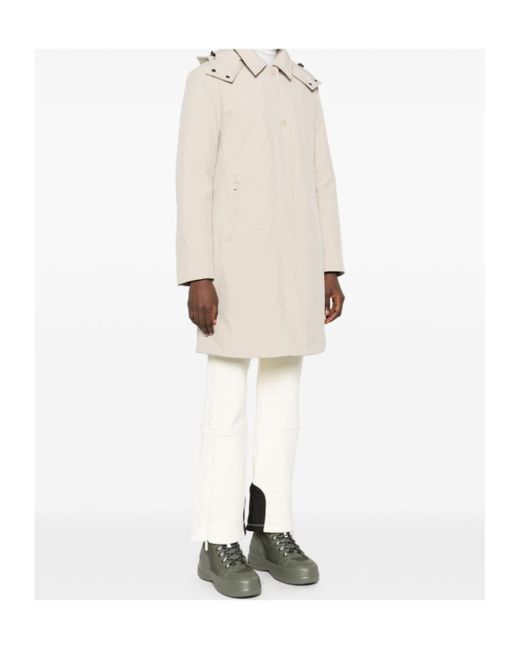 Woolrich White Hooded Padded Parka