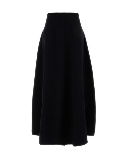 Extreme Cashmere Black Elastic-Waist Skirt