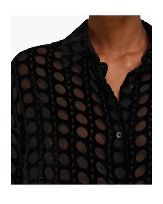 Ferragamo Black Ferragamo Devoré-Effect Long-Sleeved Shirt