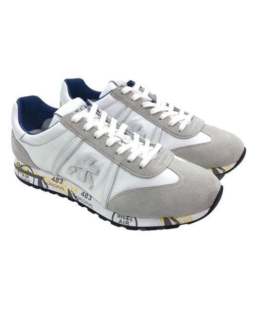 Premiata Gray Logo Casual Sneakers for men