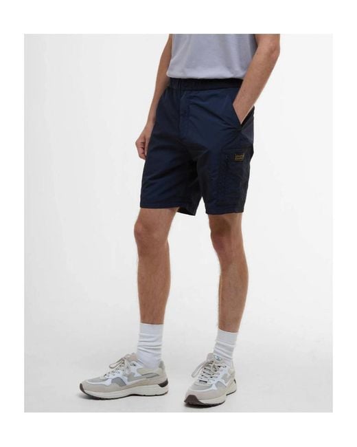 Barbour Blue Raised-Logo Shorts for men