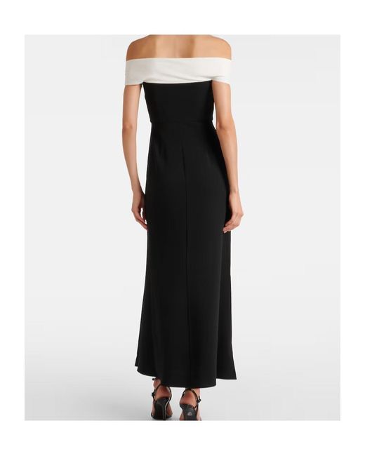 Roland Mouret Black Off-Shoulder Cady Maxi Dress