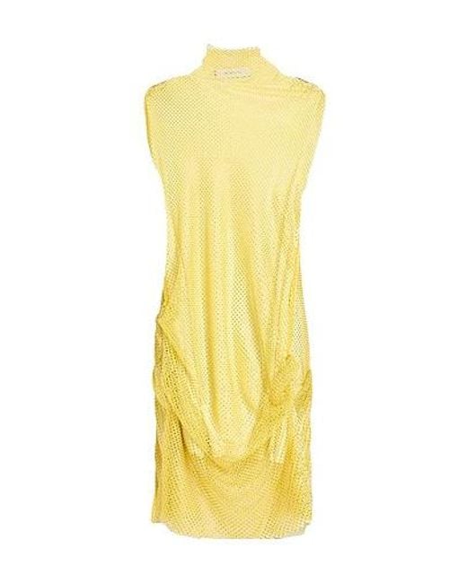 Sportmax Yellow Solid Crystal Dress