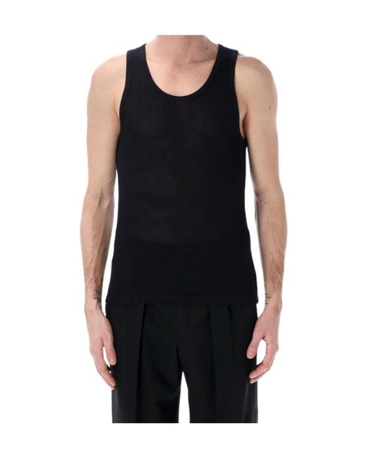 Tom Ford Black Perforated Tank Top for men