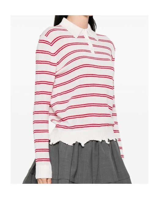 ShuShu/Tong Red Striped Polo Top