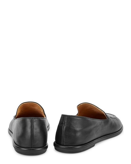 The Row Black Canal Leather Loafers