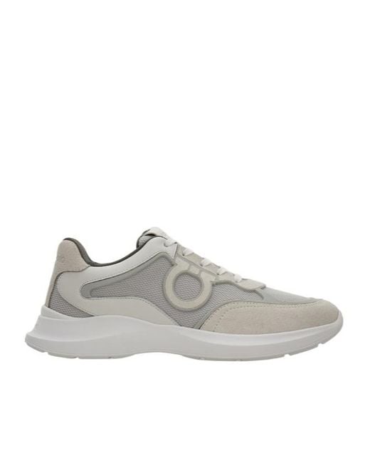 Ferragamo Gray Gancini Sneakers for men