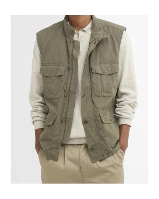 Barbour Green Multi-Pocket Gilet Jacket for men