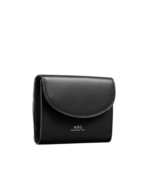 A.P.C. Black Genève Logo Detailed Card Holder