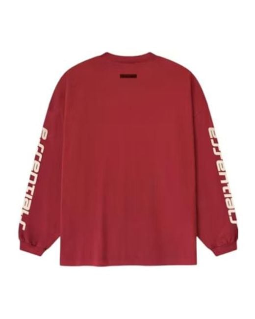 Fear Of God Red 90S Oversized Long Sleeve T-Shirt for men