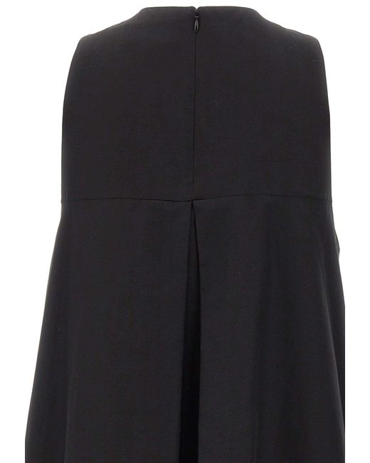 Loulou de Saison Black Liao Flaring Gathered Top