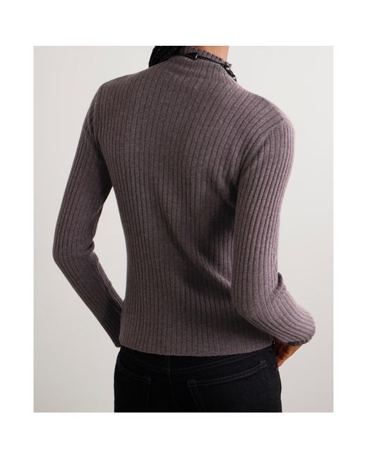 arch4 Brown Ribbed High-Neck Sweater