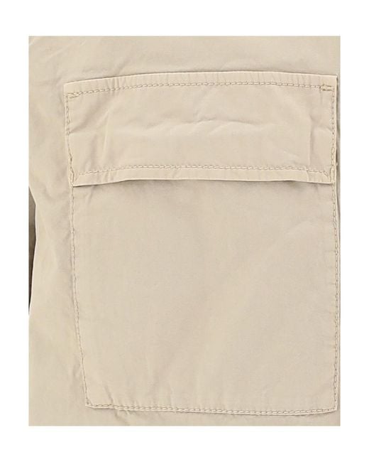 Stone Island Natural Logo-Patch Sleeve Shirt for men