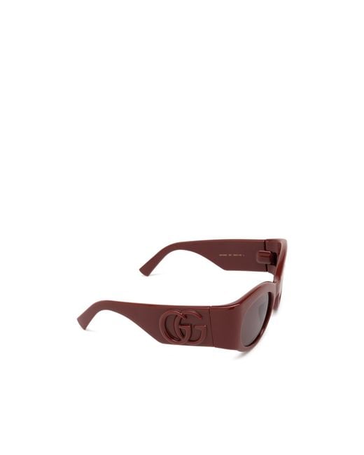 Gucci Purple Eyewear Oval Frame Sunglasses