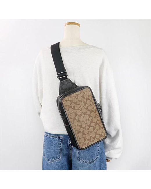 COACH Multicolor Logo Pattern Cross-Body Bag for men