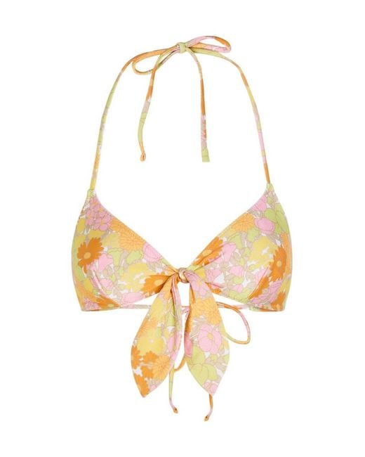 Chloé Metallic Floral Printed Bikini Top