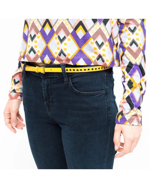 Prada Yellow Eyelets Buckle Belt