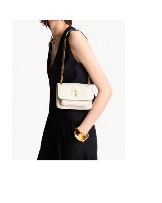 Saint Laurent Natural Niki Mini Shoulder Bag
