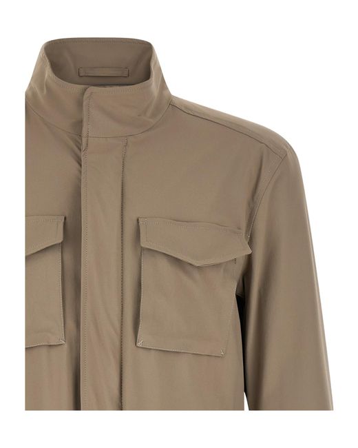 Herno Brown Stretch Field Jacket for men