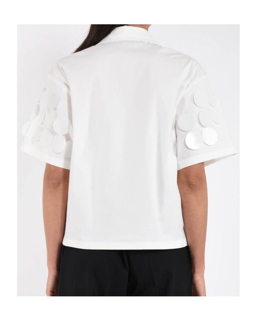 MSGM White Sequined Buttoned Shirt