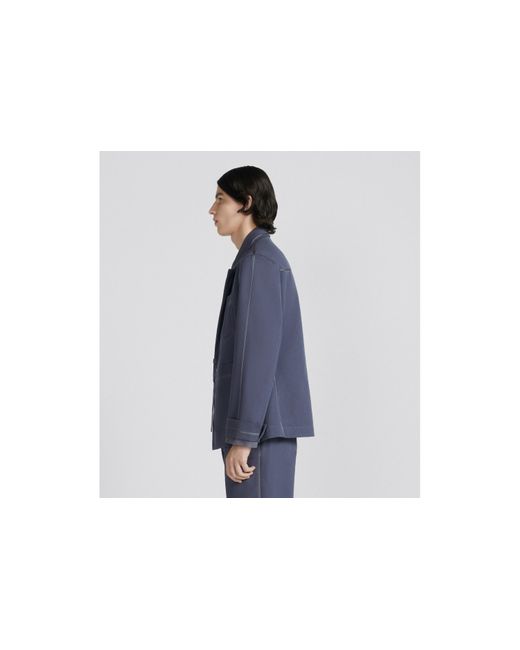 Dior Blue Homme Long Sleeved Belt Detail Jacket for men