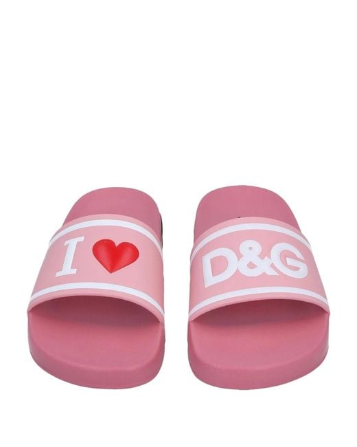Dolce & Gabbana Pink Casual Slippers